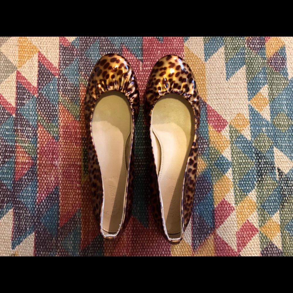 J. Crew Tortoise Leather Cece Ballet Flats